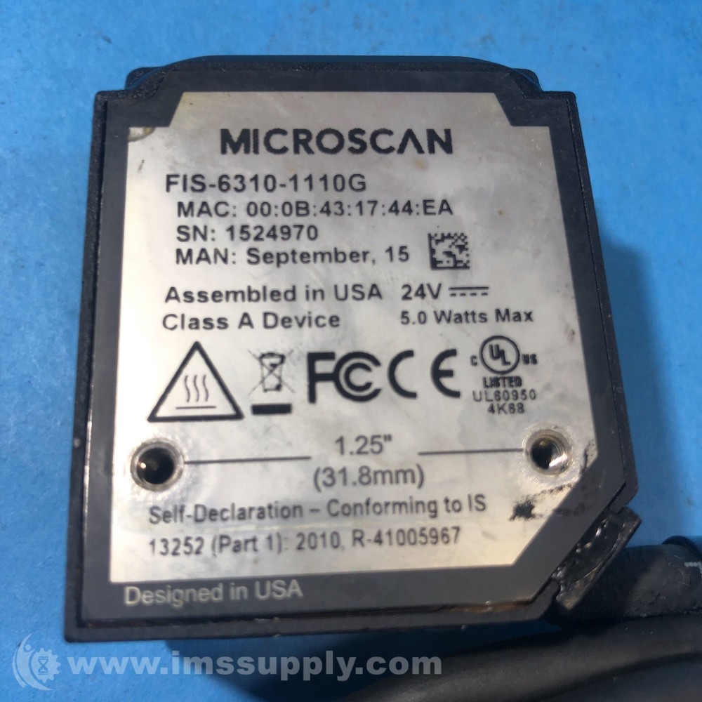 Microscan FIS-6310-1110G Fixed Barcode Scanner FNIP