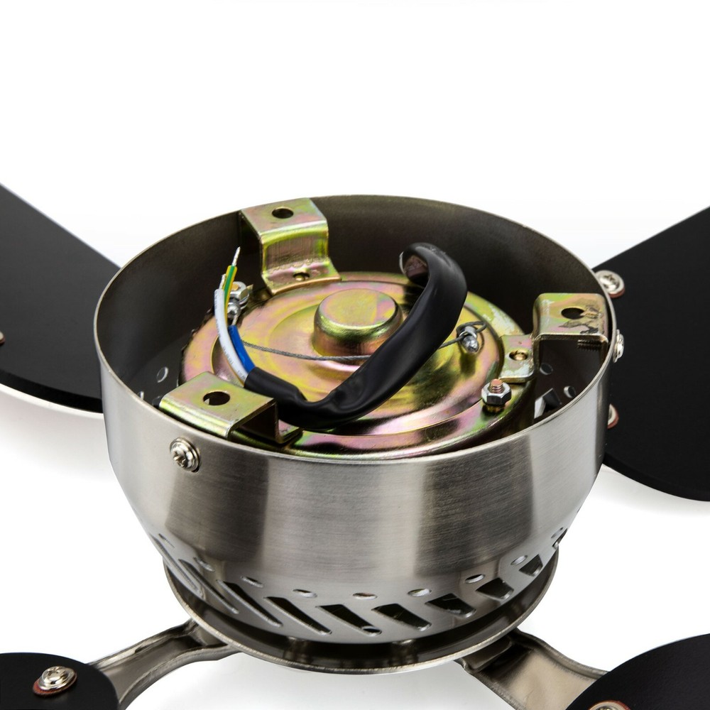 RV Ceiling Fan 12V 42" Brushed Nickel Finish 4 Blade with Wall Switch