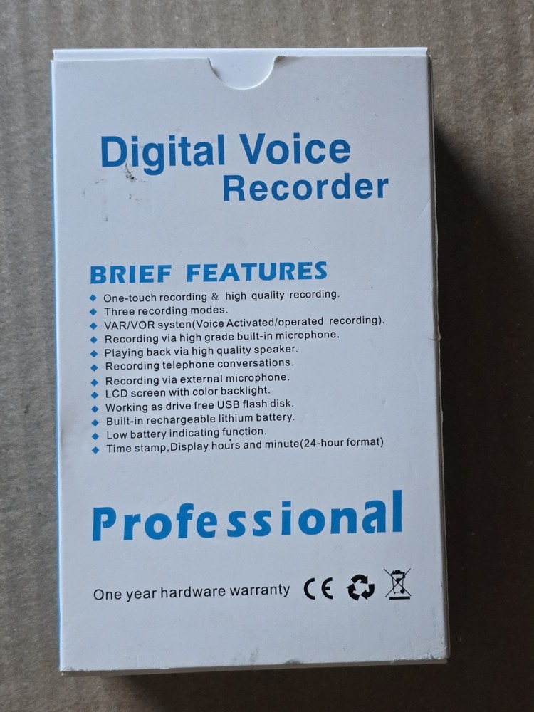 Professional Digital Voice Recorder 80GB, NIB