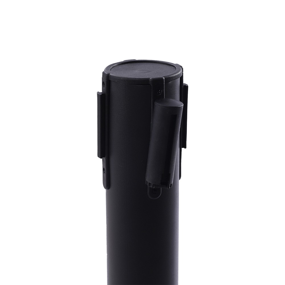 6PCS Black Stanchion Posts Queue Pole Retractable Belts Crowd Control Barrier US