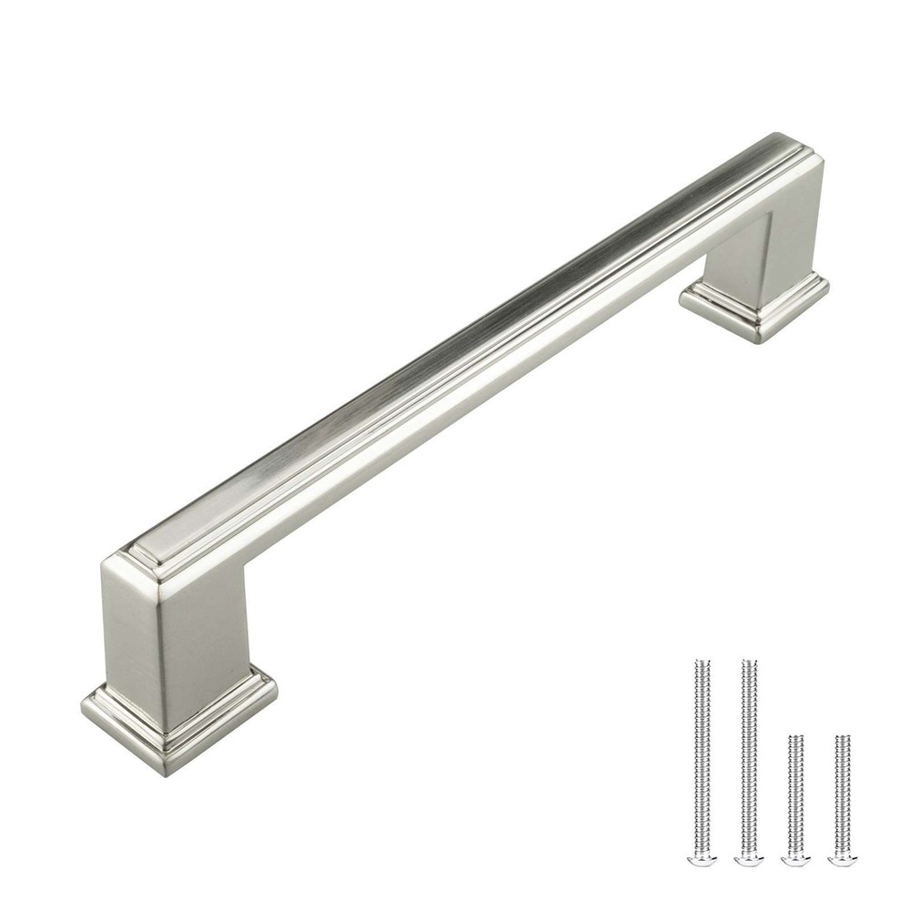Square Brushed Chrome Solid Cabinet Handles Pulls Kitchen Bathroom Modern Style