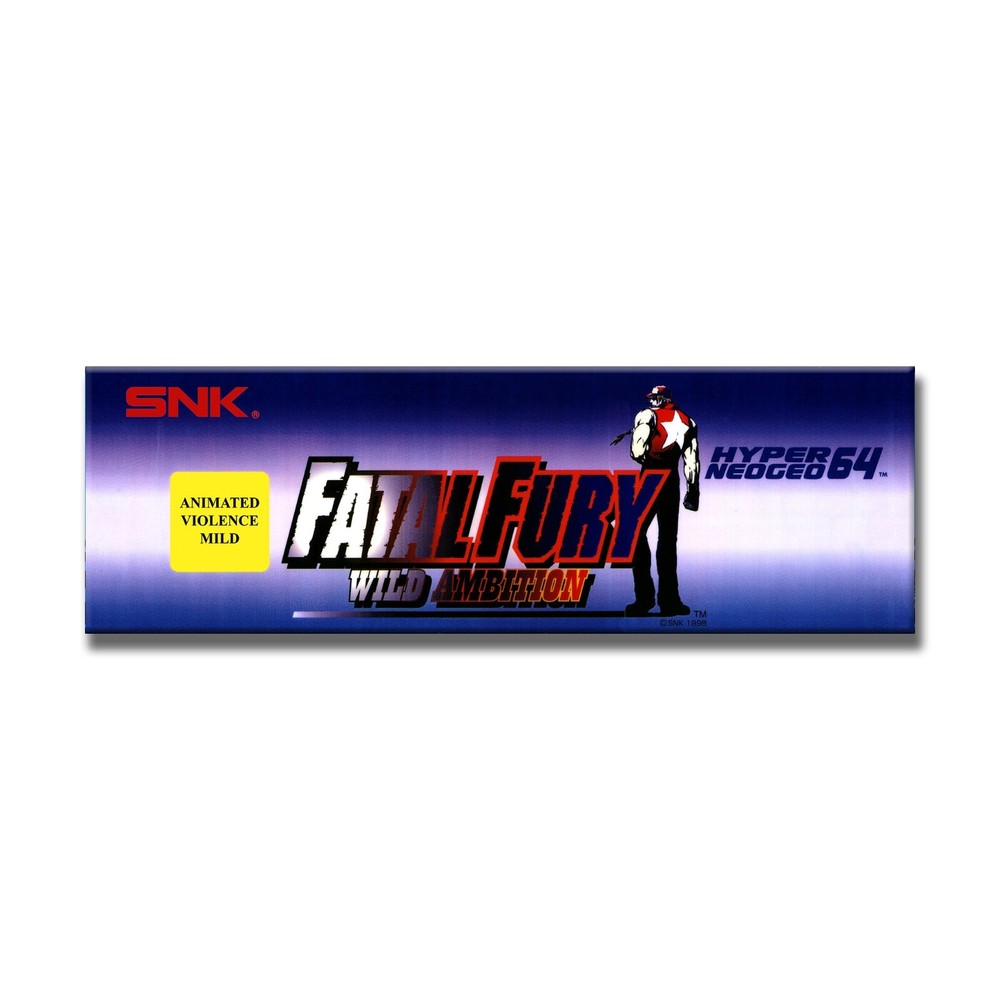 Fatal Fury Ambition Premium Arcade Marquee Insert Reproduction Header Backlit