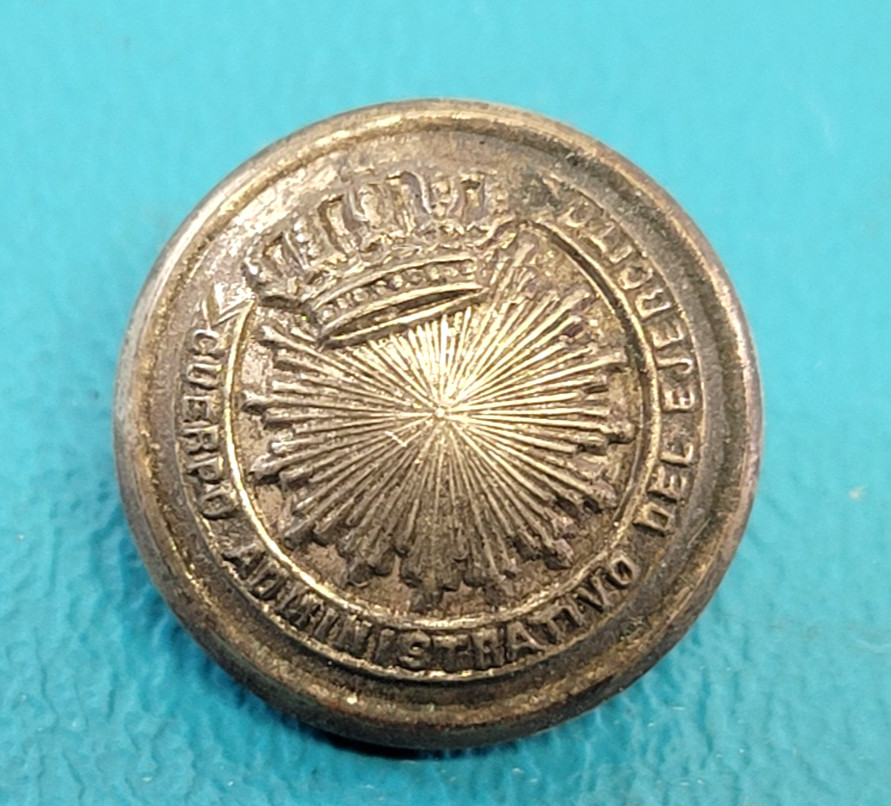 Spanish Amer War Button Army Administration Corps Silver EXTRA FEIN TR1056