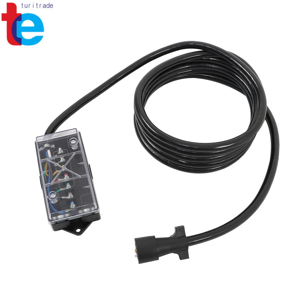 16 Ft Trailer Cord 7 Way Plug Inline Junction Box Wiring Harness Kit