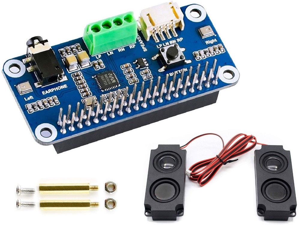 WM8960 Hi-Fi Sound Card HAT Compatible with Raspberry Pi 5/4B/3B+/3B/Pi Zero ...