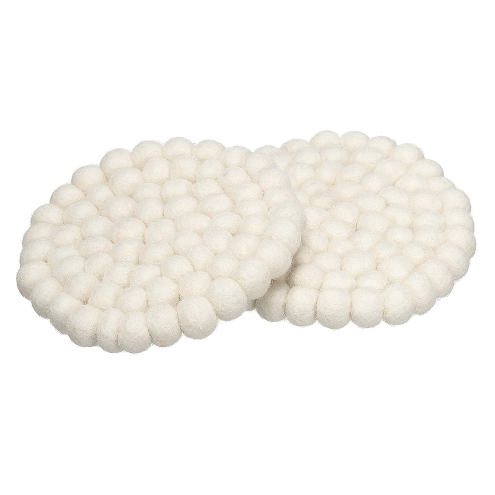 Felt Coasters, Set of 2, White