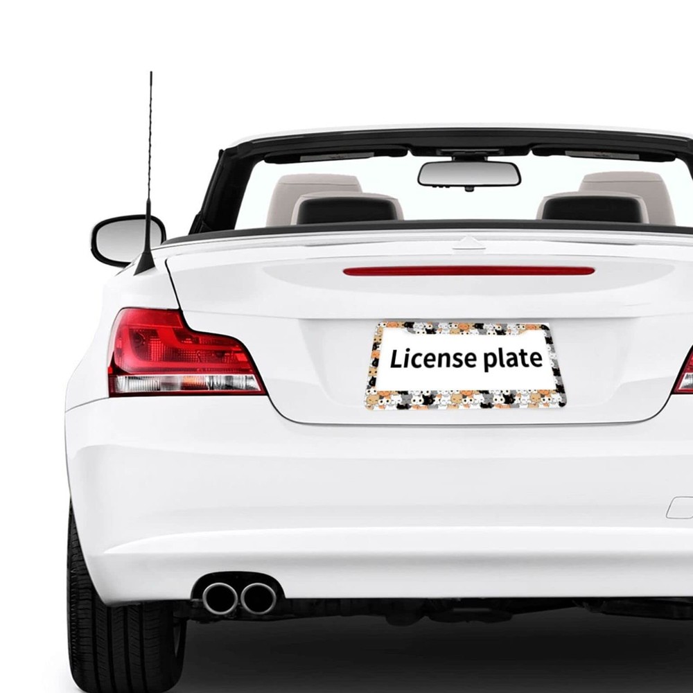 Cute Cat Pattern License Plate Frames 2 Pack 2 one size,
