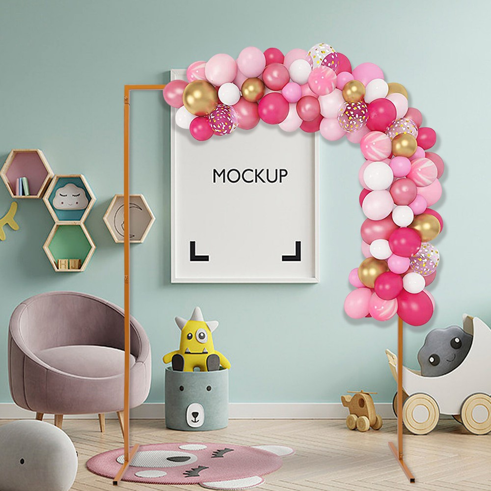 Wedding Arch Rack Rectangular Flower Decor Frame Stand Gold Metal Party Backdrop