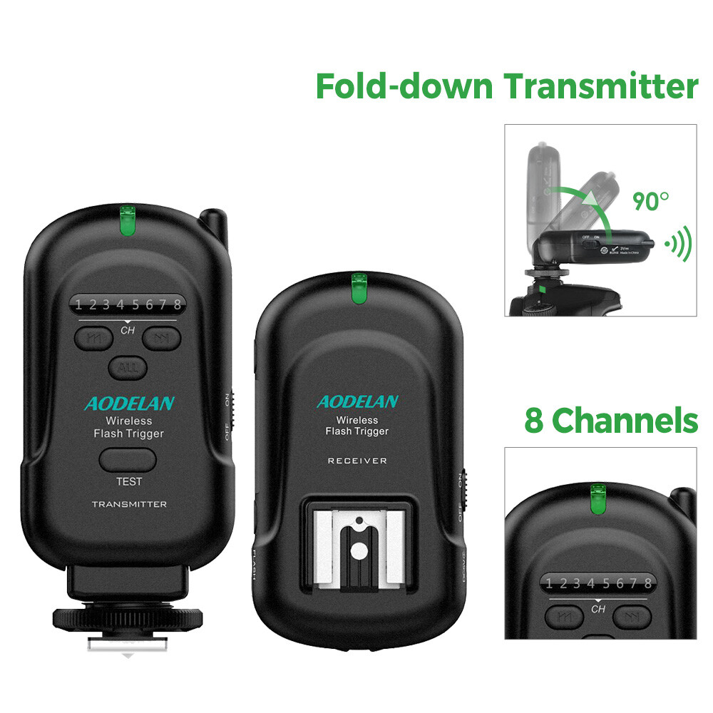Universal Hotshoe 2.4Ghz 200M Wireless Flash Trigger Transmitter Receiver Unit