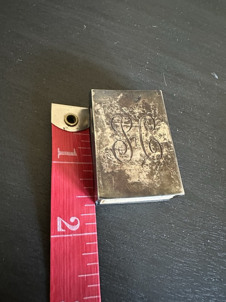 Webster Sterling Silver Matchbox Safe Holder Case “SC” Monogram