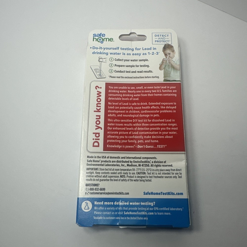 Lead Water Test Kit - DIY Ultra Sensitive Home Water Lead Test - Single Test