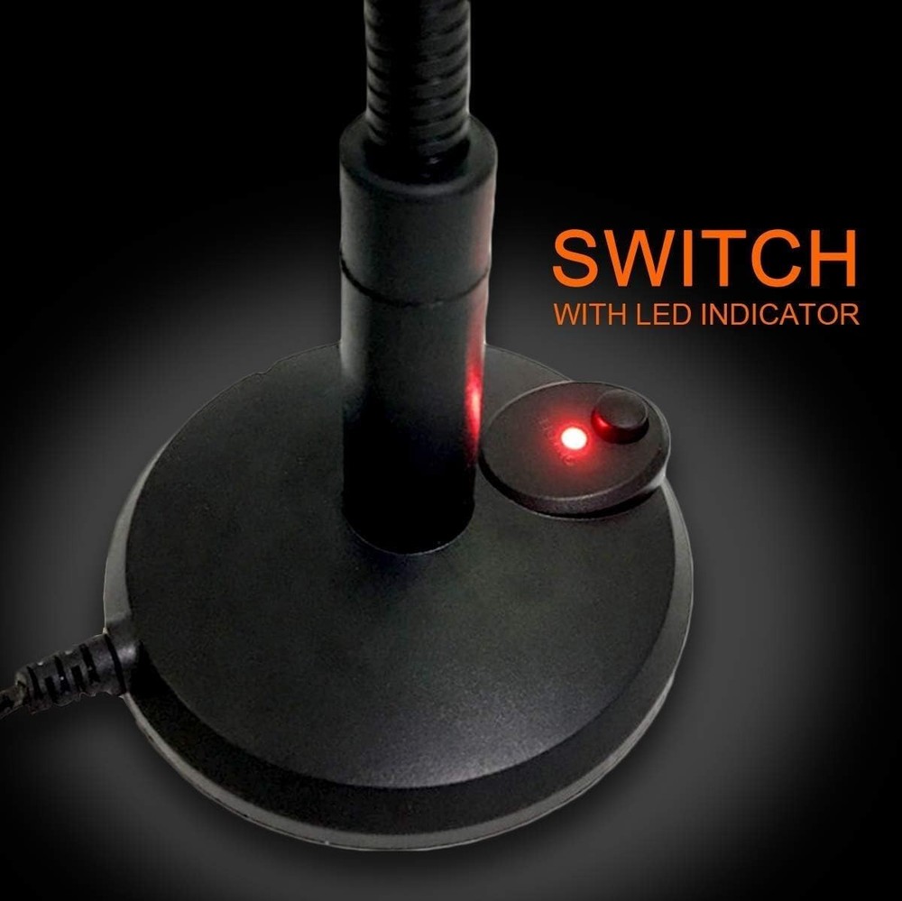 Plug-and-Play USB Desktop Microphone with LED Mute Control & Adjustable Stand