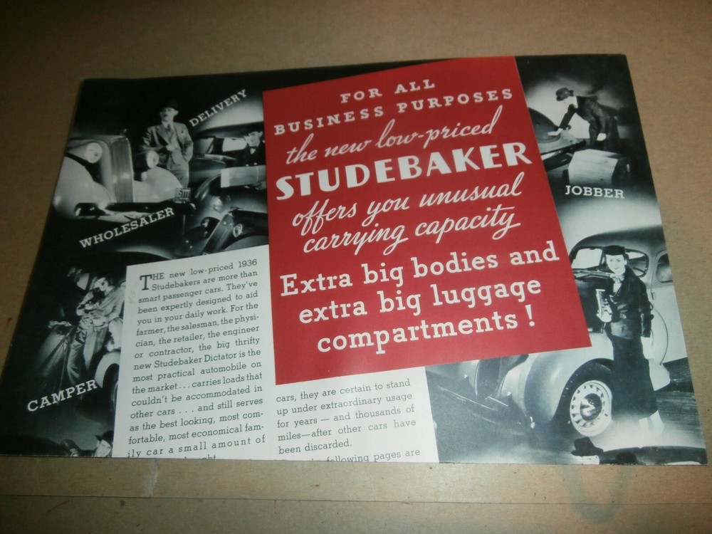 Vintage 1936 Studebaker Car Brochure