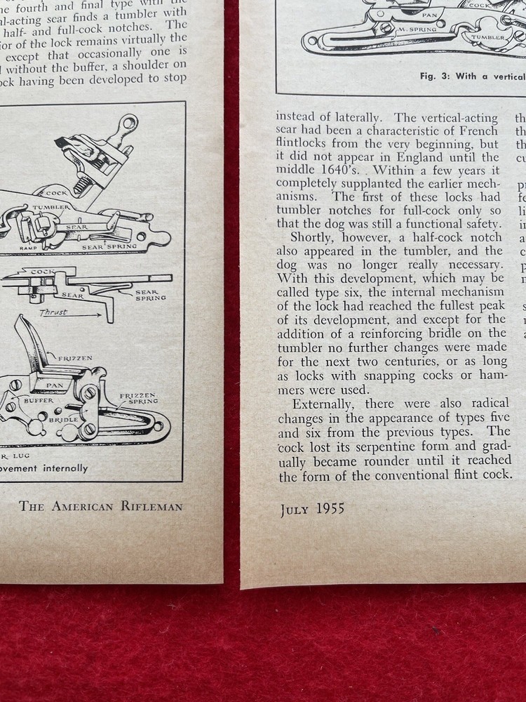 Vintage 1955 Print Ad/Magazine Article “What Is A Dog Lock” Gun Reference
