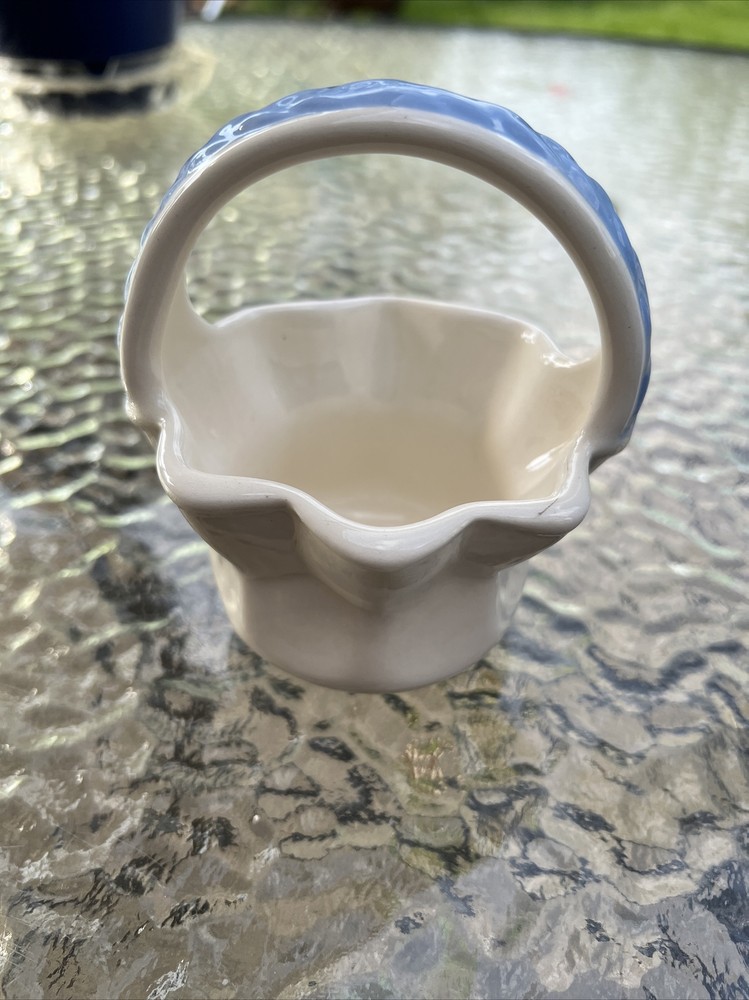 Vintage Ceramic Watering Can And Mini basket