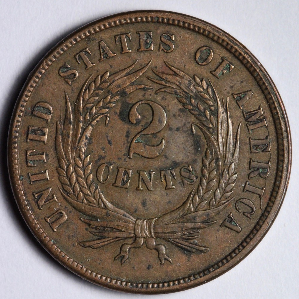 1865 Two Cent Piece AU E211 DYAMR