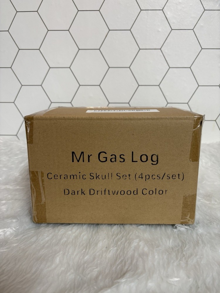 Mr Gas Log Alien Ceramic Skull 4 Pc Set