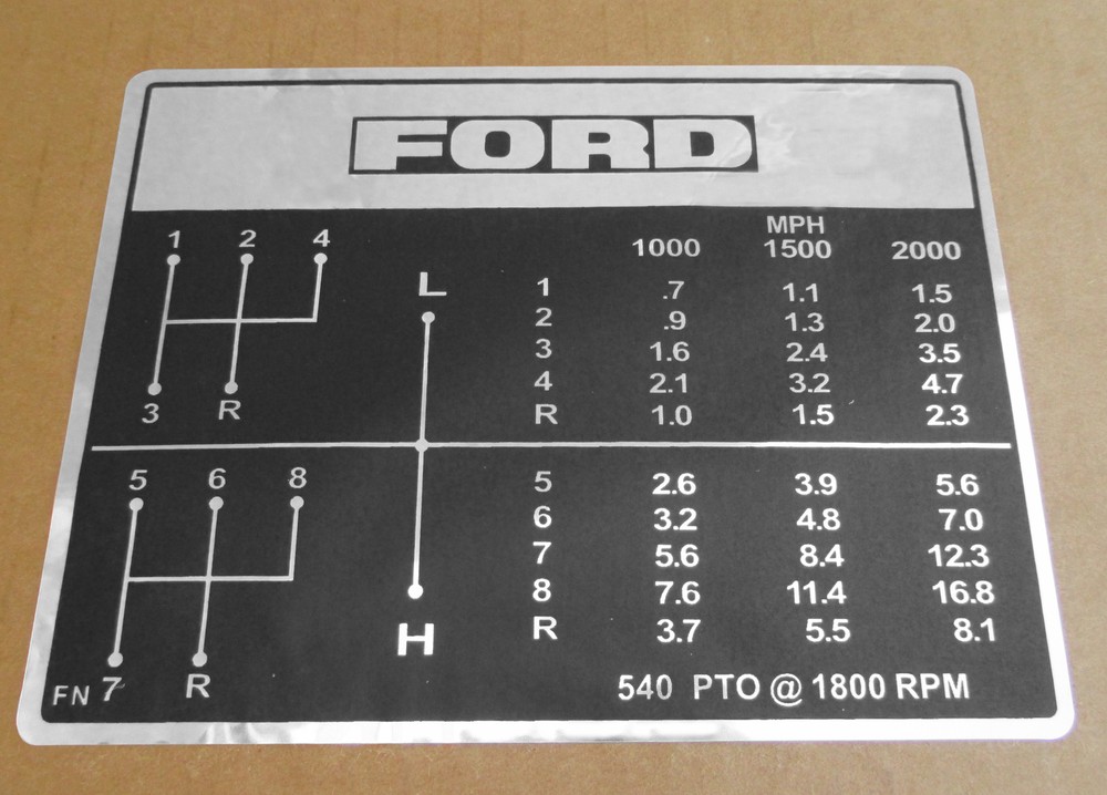 SHIFT PATTERN DECAL FOR FORD DECALS 4000 4100 4600