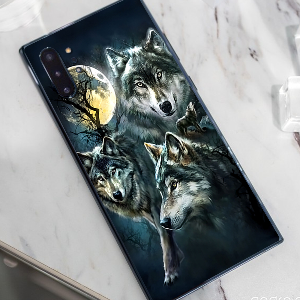 Skins Decal Wrap for Samsung Note 10 Plus 3 Wolves Moonlight