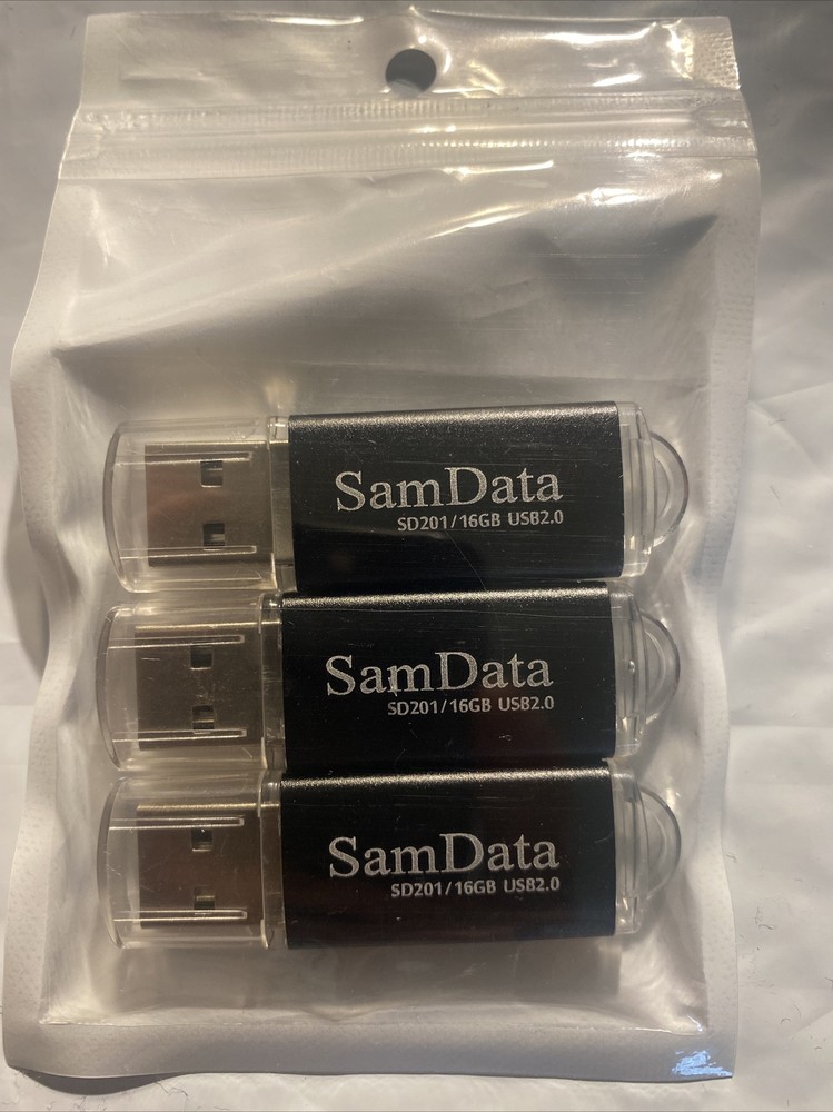 SamData USB Flash Drives 16GB USB 2.0 Thumb Drives Memory Stick Data 3PACK New