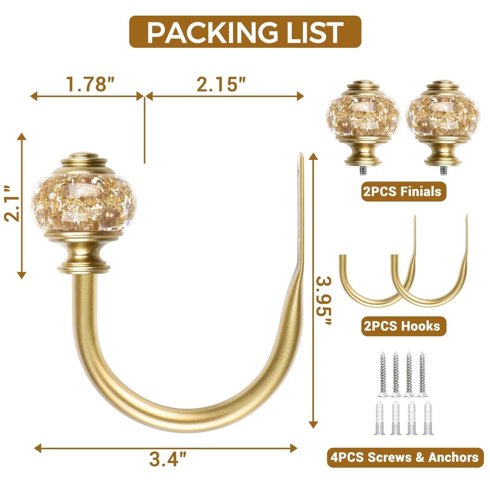 2 Pack Curtain Holdbacks, Decorative Window Drapery Tiebacks (2 Pack/1 Pair),...