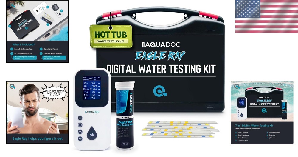 Eagle Ray Digital Spa Water Kit - Accurate Testing for Hot Tubs & Pools