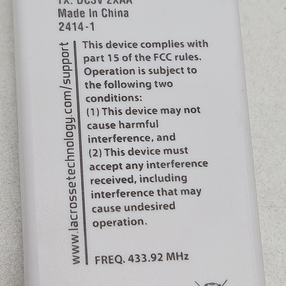 TX141TH-BV4 La Crosse Technology Wireless Temperature & Humidity Sensor