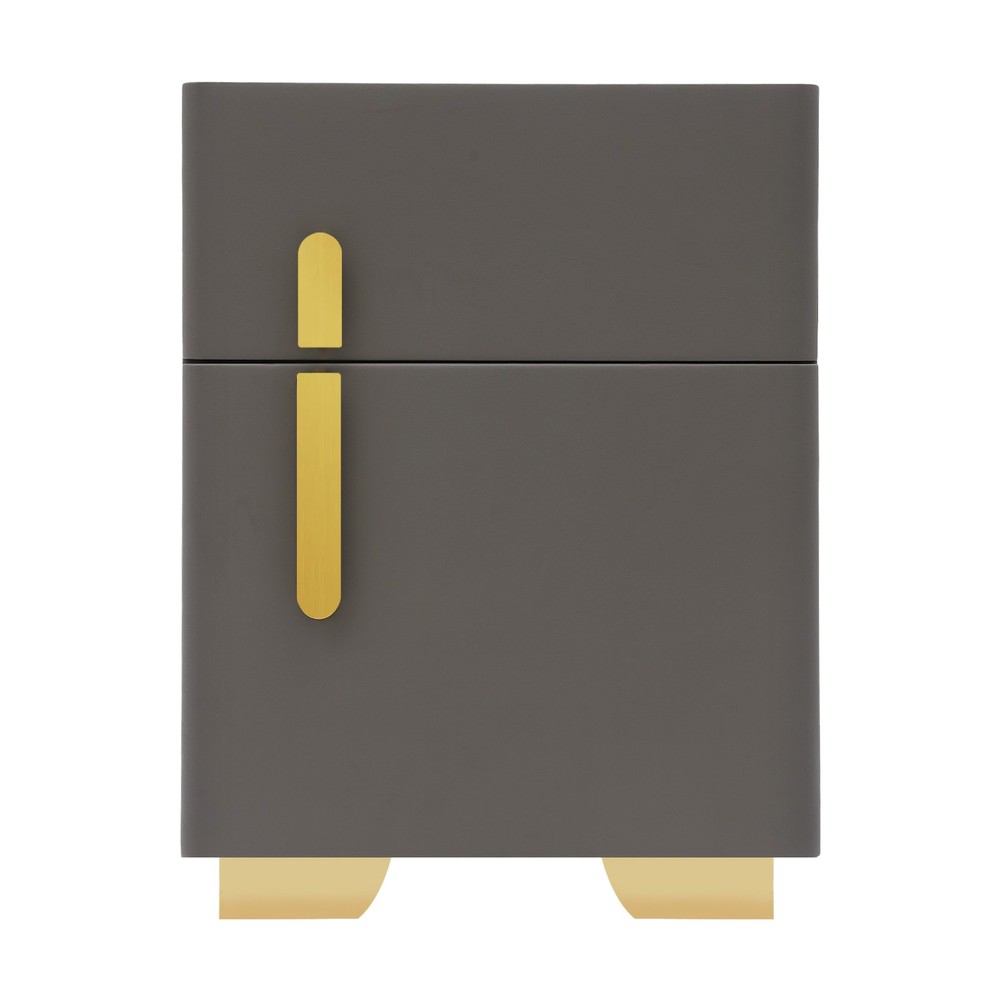 Smart Nightstand w/Security Safe Lock Box, 3-Color Light,Wireless Charging USB