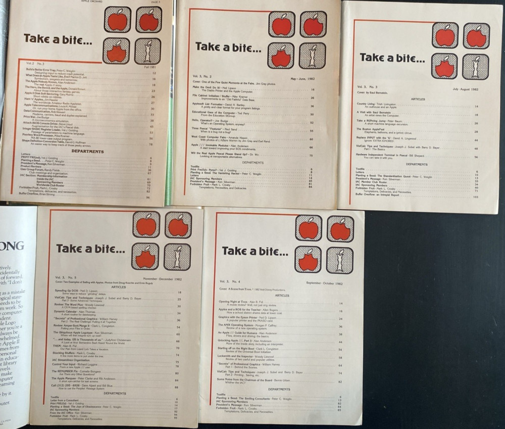 Vtg Apple Orchard International Core Magazine Apple Computer 5 issues 1981-1982