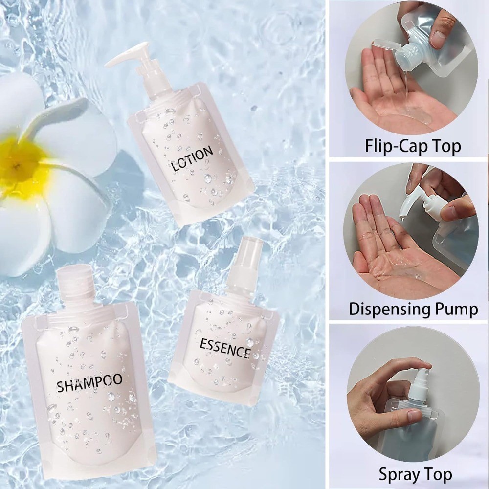 Refillable Travel Size Empty Squeeze Pouches TSA Approved Leak Proof Liquid