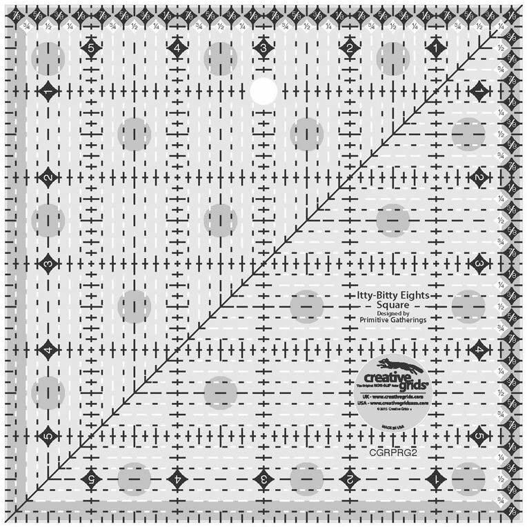 Creative Grids Itty Bitty Eights 6" Square Quilting Ruler Template CGRPRG2