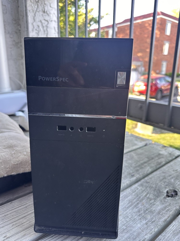 PowerSpec Black Steel Computer Case with USB and Audio Front Ports