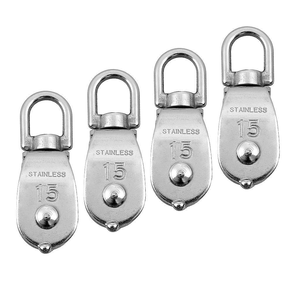 Heavy-Duty 4 Pack M15 Pulley Block – Rust Resistant with 40 lbs Capacity