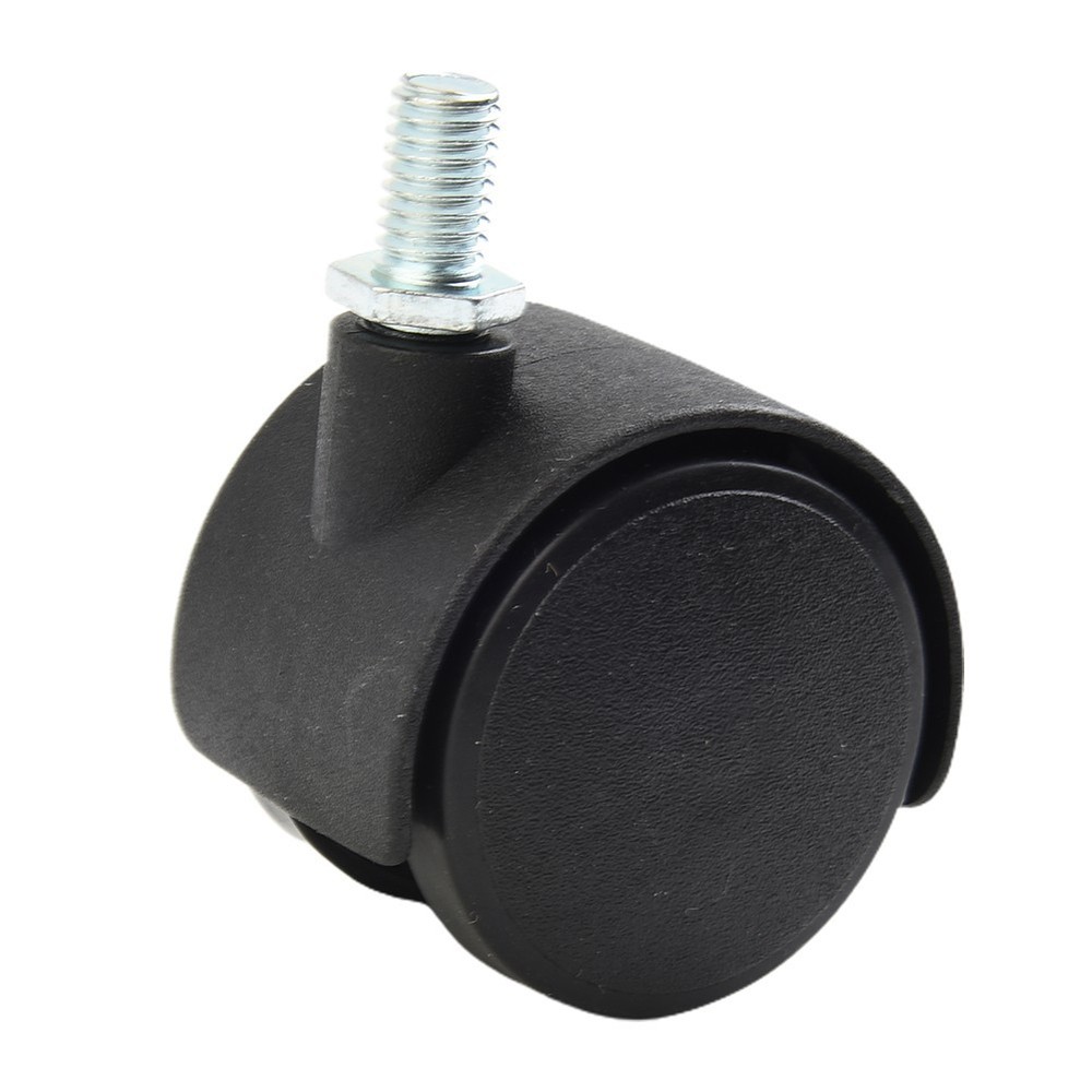 Office Chair Swivel Caster Wheels Double Plastic Rollers with Threaded Rod