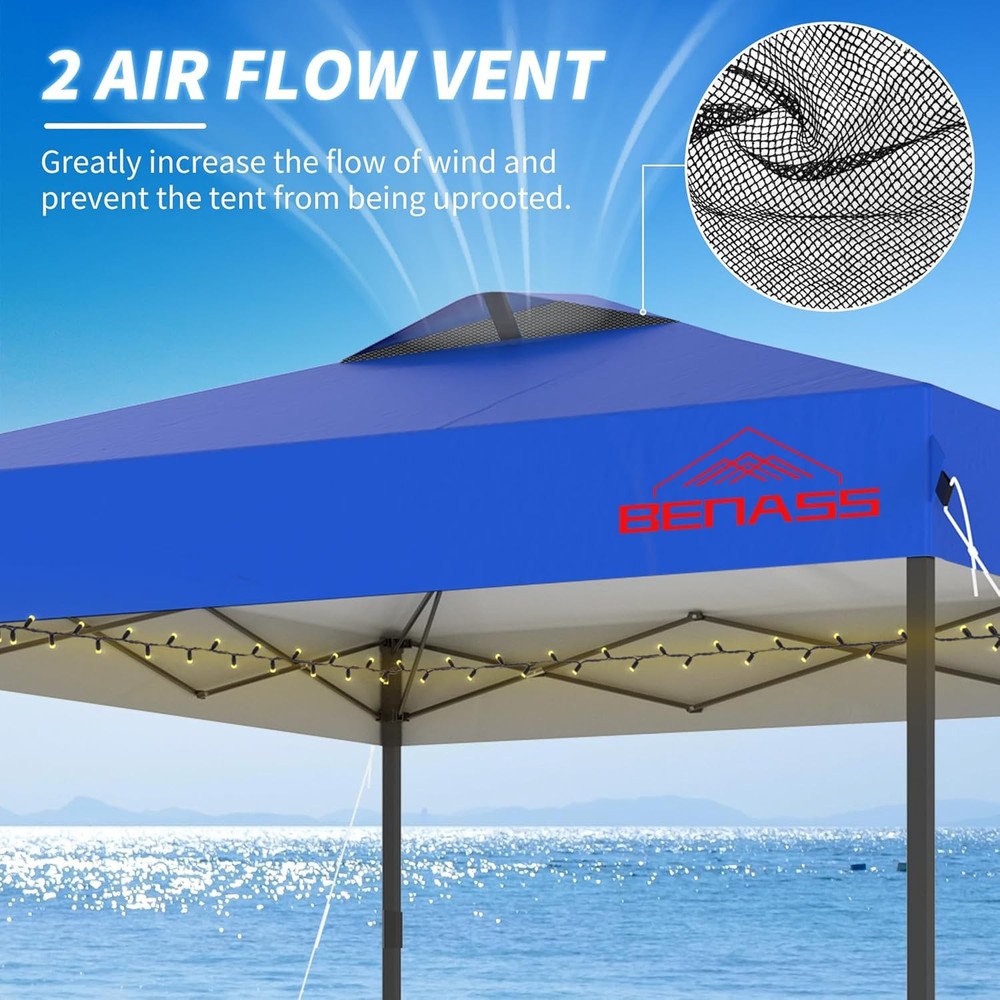 Canopy Tent 10x10 Blue Pop Up with Sidewalls