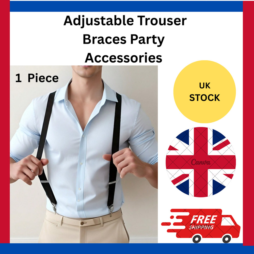 Heavy Duty Suspender Elastic Durable Adjustable Trouser Braces  Accessories UK
