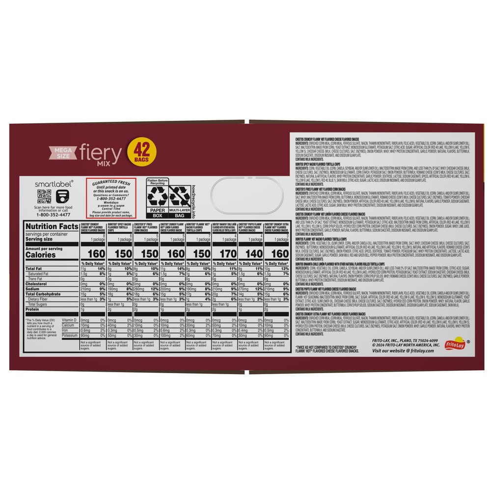 Spicy Fiery Mix Chips & Snacks Variety Pack, 42 Count