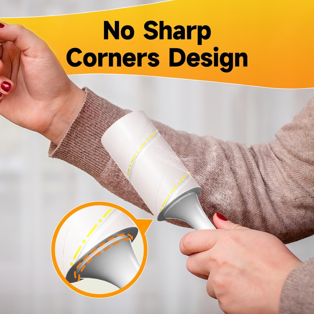 Lint Roller, 800-Sheet Extra Sticky Rollers for 800 Sheets + 4 Handles, White