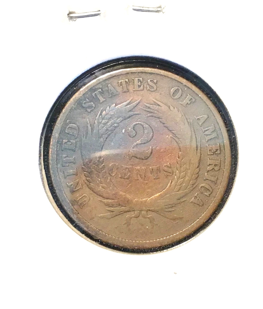 1868 TWO CENT PIECE ABOUT GOOD-GOOD