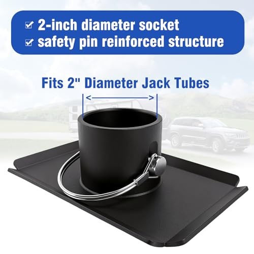 Removable Trailer Jack Foot Plate, 5000lbs Capacity with Pin Base for A-Frame