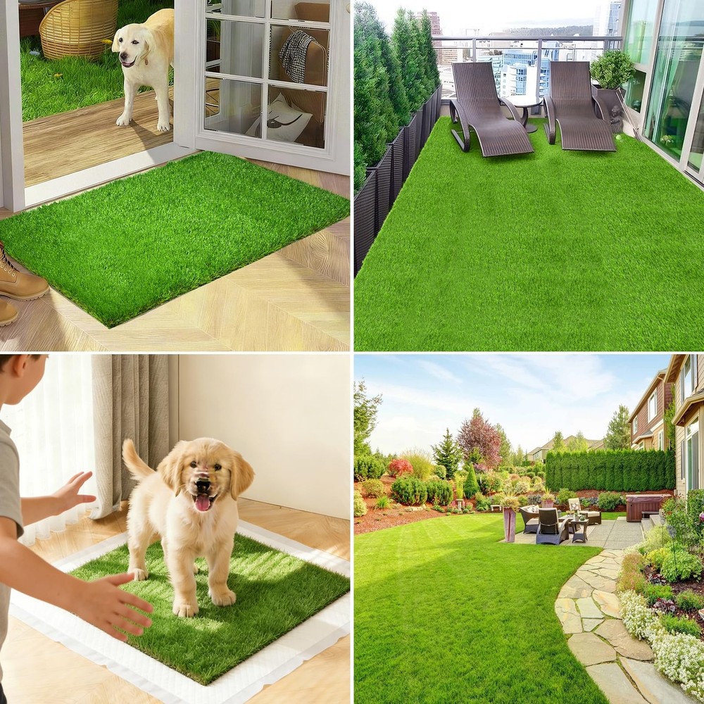 Three Oranges Artificial Grass Dog Training Mat Large 3x5FT Reusable Turf Draina