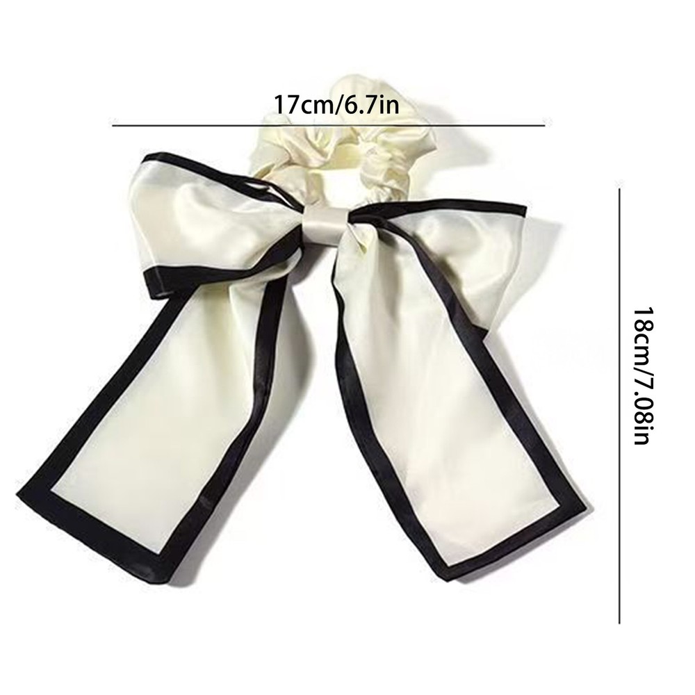 Bow Hair Scrunchie Black Cooling Technology Low Ponytail Hair Accessory 2 Pack