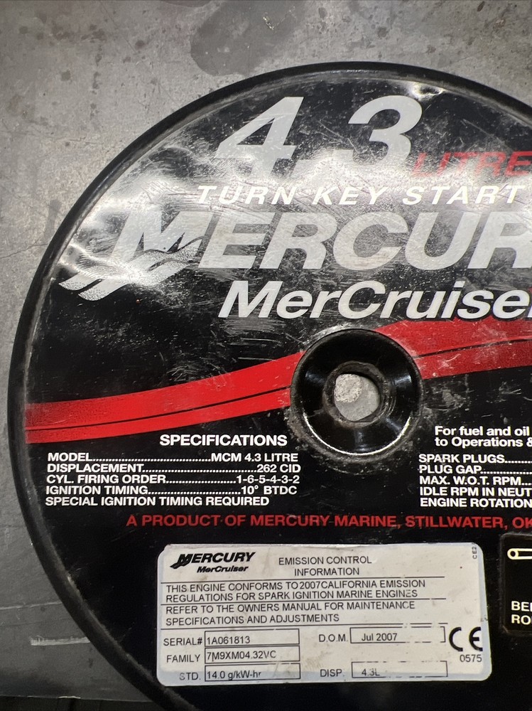 Mercruiser 4.3 flame arestor cover