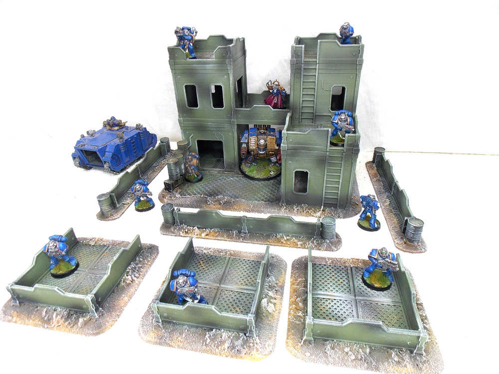 WARGAMING TERRAIN PAINTED 7 PIECE SET