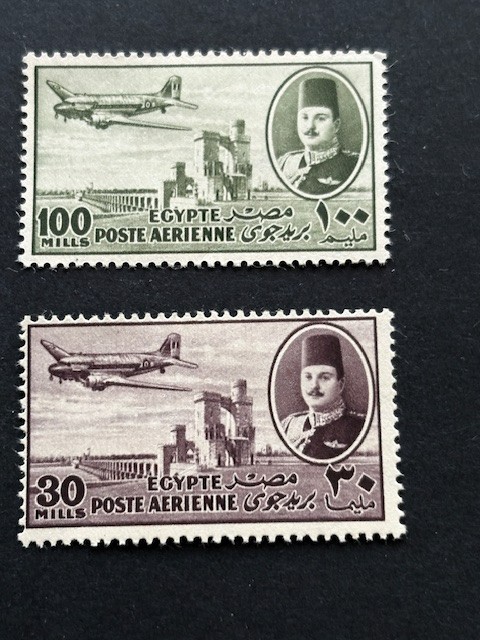 1947 EGYPT ## C46,C49, AIR MAIL, KING FAROUK, MHR