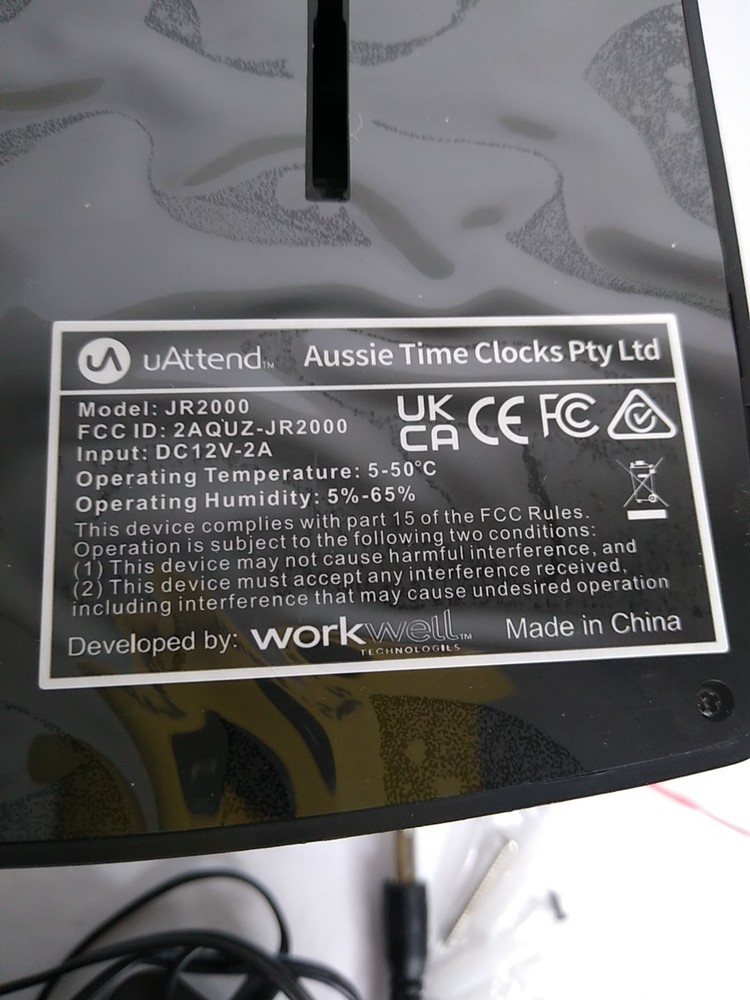 OPEN BOX uAttend Biometric Fingerprint Touch Tablet Time Clock Black JR2000