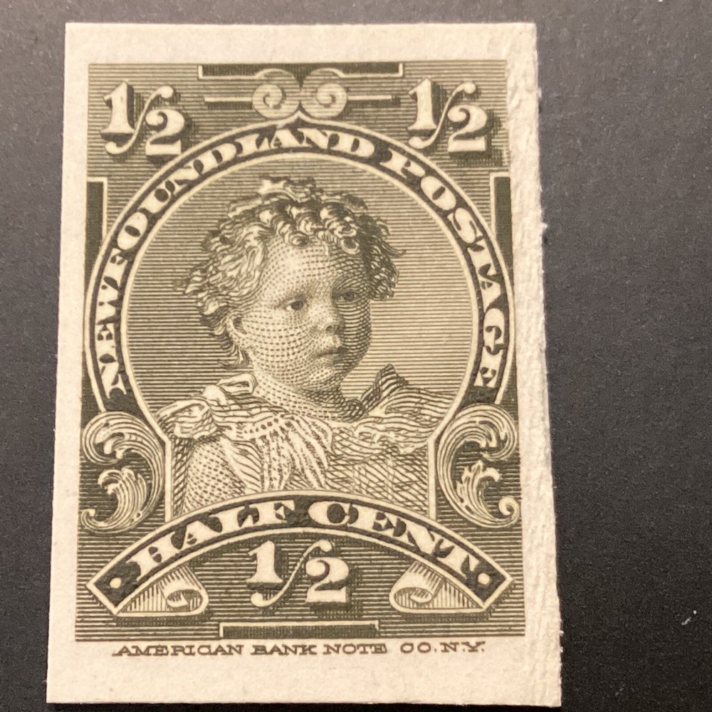 78 P NEWFOUNDLAND STAMP ON INDIA ON CARD