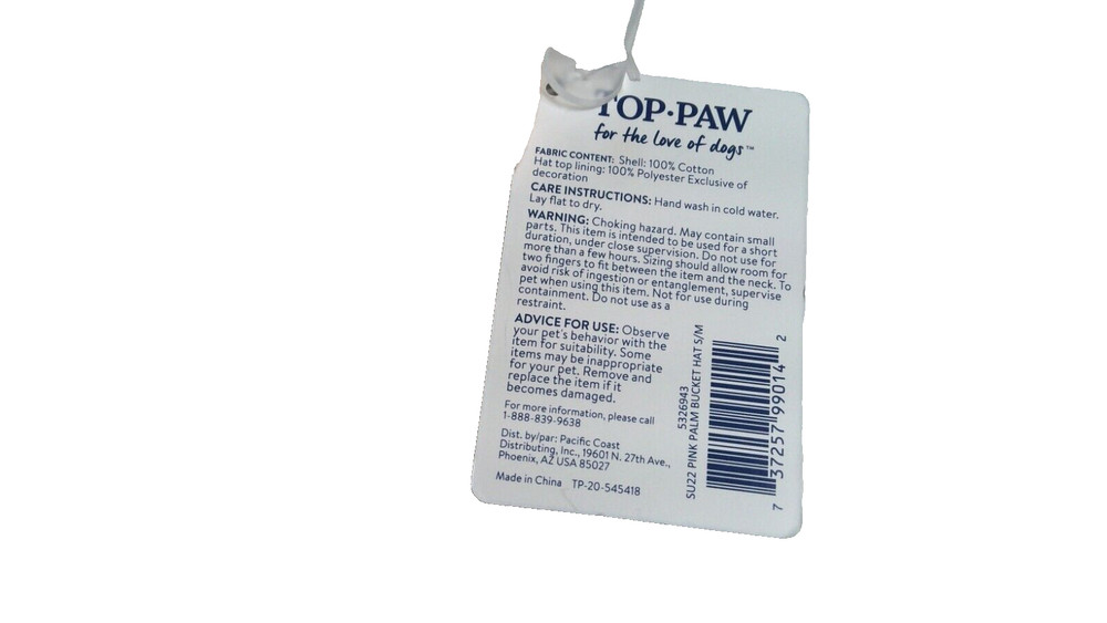 Top Paw Small/Medium Bucket Style Hat D165