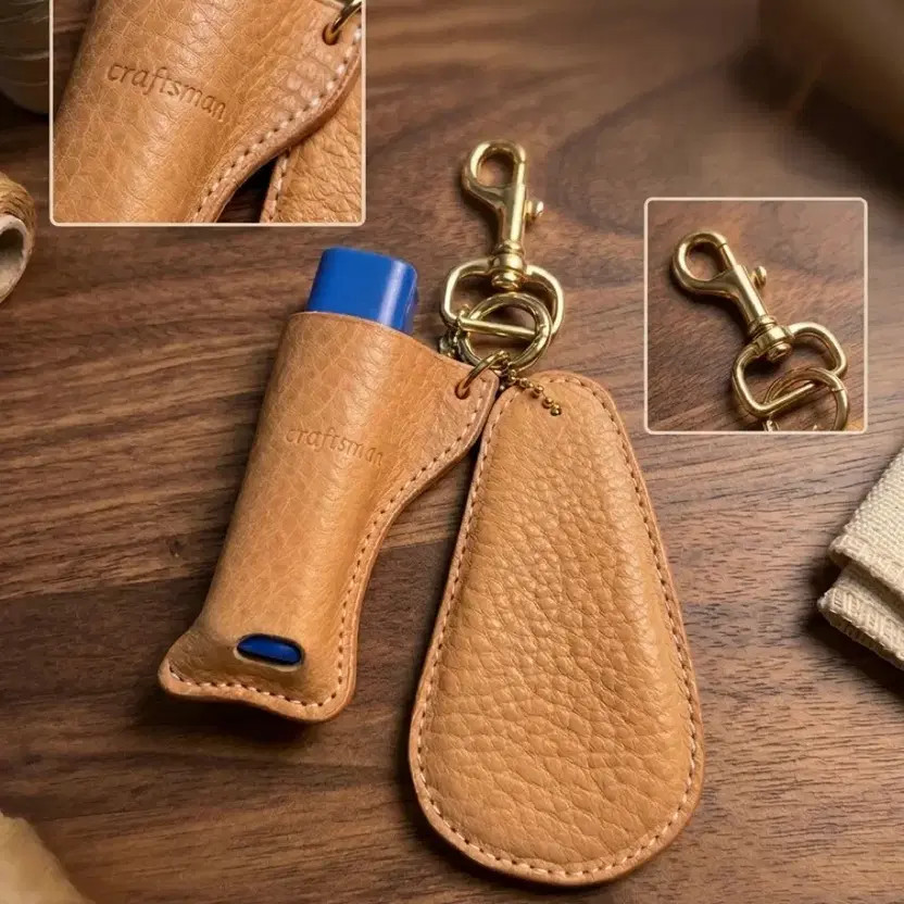 EDC Leather Keyring & Lip Balm Set