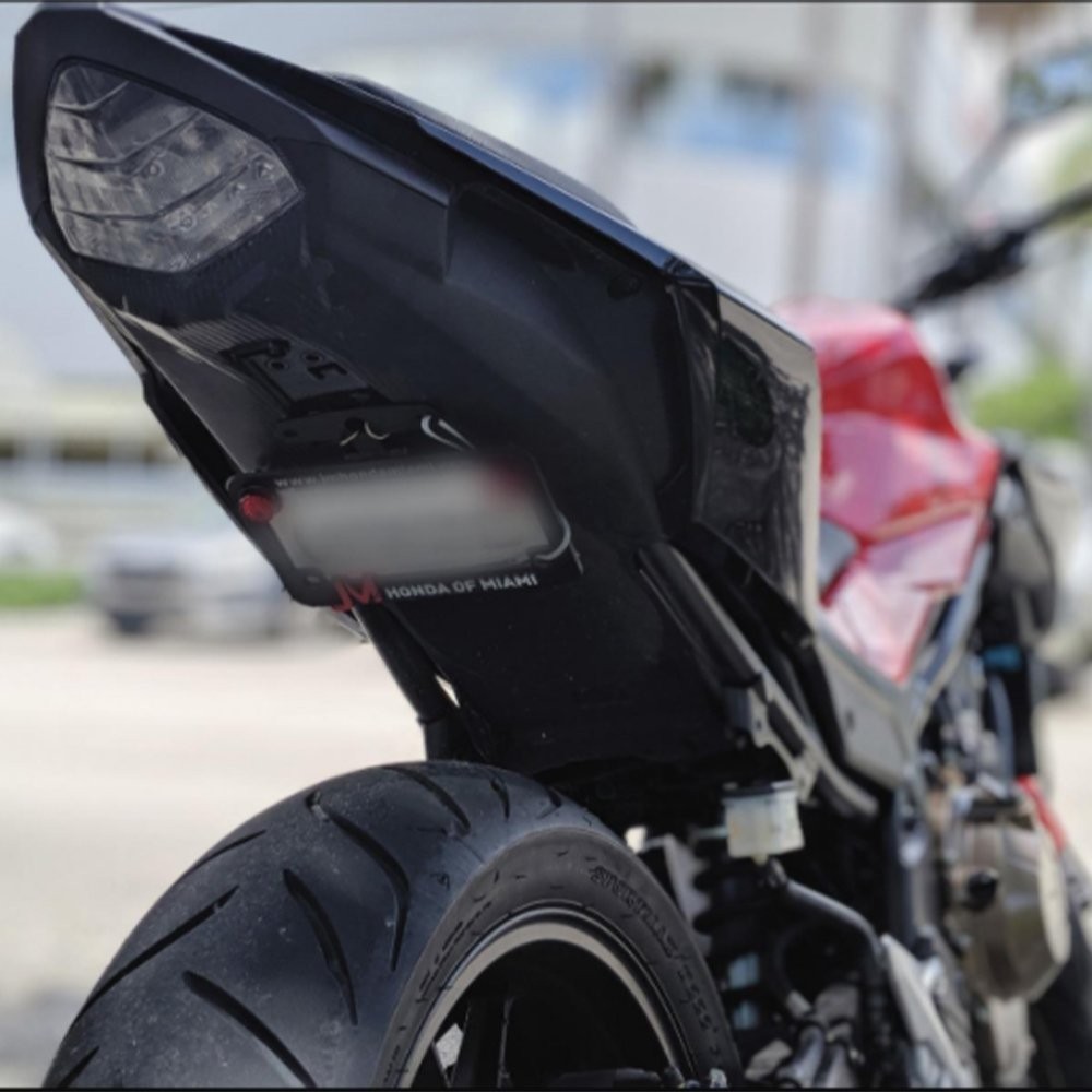License Number Holder Plate Bracket w/ Led Tail Light Motorcycle Universal